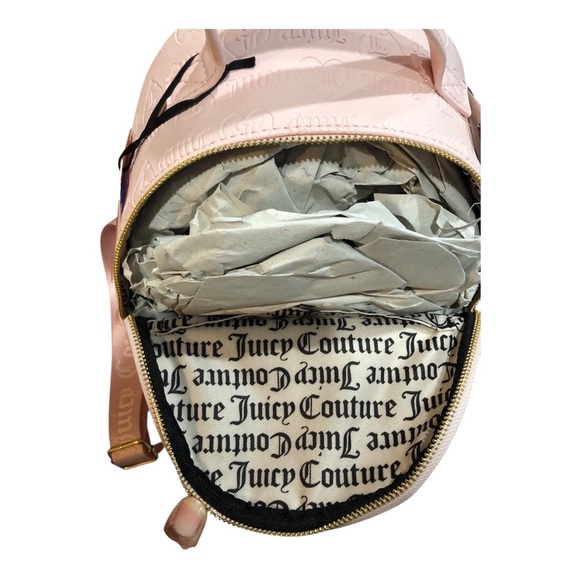 Juicy Couture baby pink powder blush upgrade U medium backpack with charm new - Picture 12 of 15